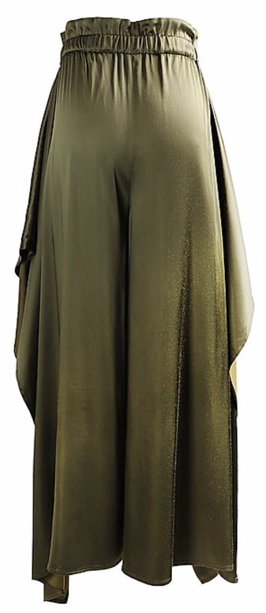 NOIXTE SATIN SLIT WIDE LEG PANT