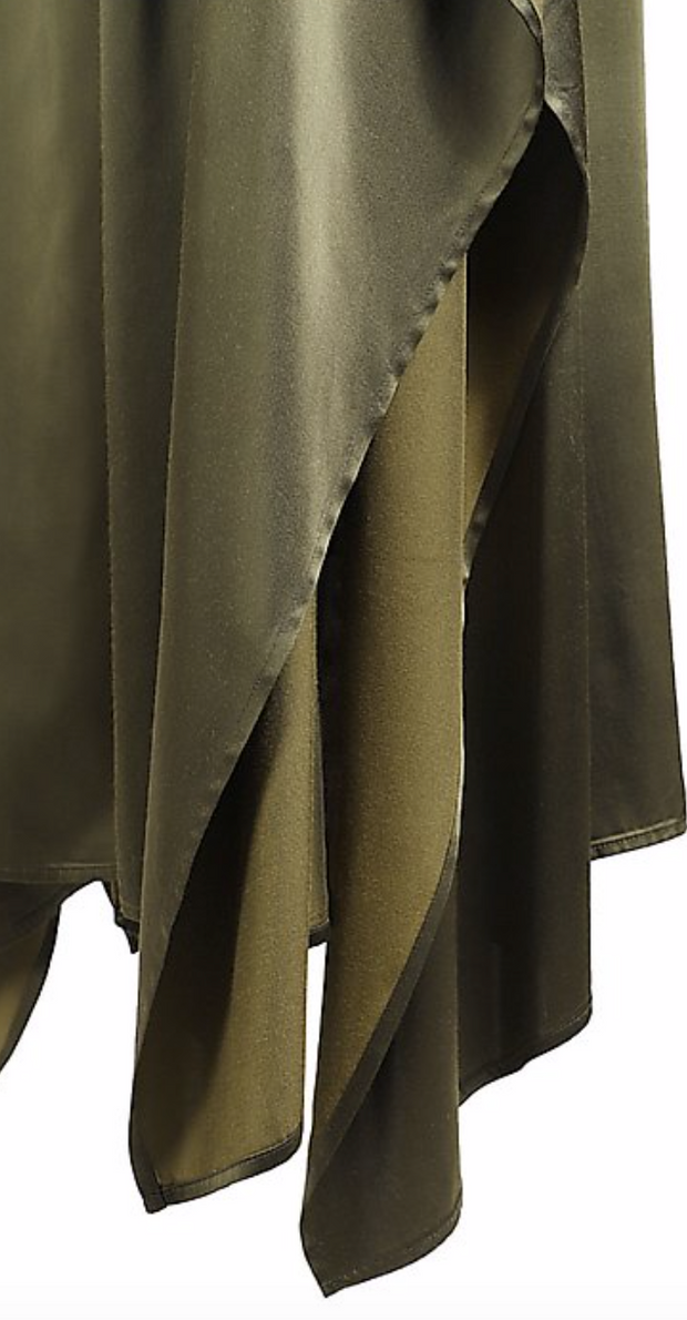 NOIXTE SATIN SLIT WIDE LEG PANT