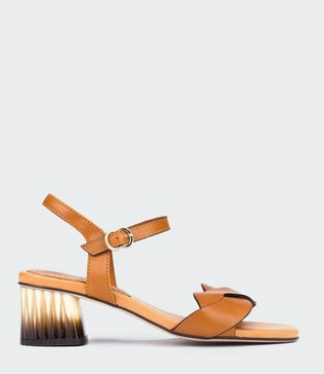 Cuoio Tan Sandal with Gradient Sculpted Heel